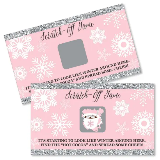 Big Dot of Happiness Pink Winter Wonderland - Holiday Snowflake Birthday Party and Baby Shower Game Scratch Off Cards - 22 Count {1}