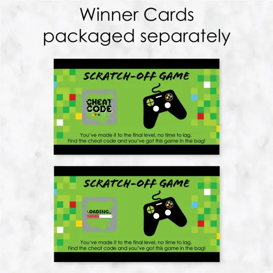 Big Dot of Happiness Game Zone - Pixel Video Game Party or Birthday Party Game Scratch Off Cards - 22 Count {4}