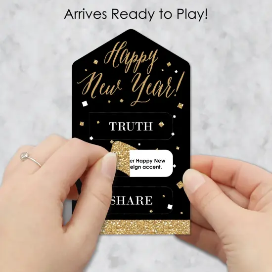 Big Dot of Happiness New Year&rsquo;s Eve - Gold - New Years Eve Party Game Pickle Cards - Truth, Dare, Share Pull Tabs - Set of 12 {3}