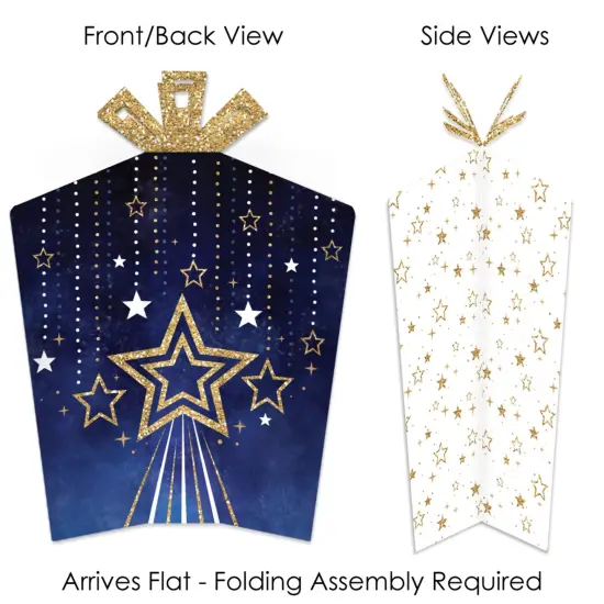 Big Dot of Happiness Starry Skies - Table Decorations - Gold Celestial Party Fold and Flare Centerpieces - 10 Count {3}