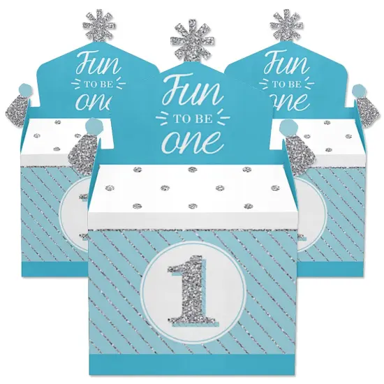 Big Dot of Happiness 1st Birthday Boy - Fun to be One - Treat Box Party Favors - First Birthday Party Goodie Gable Boxes - Set of 12 {3}