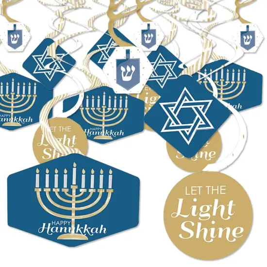 Big Dot of Happiness Happy Hanukkah - Chanukah Hanging Decor - Party Decoration Swirls - Set of 40 {1}