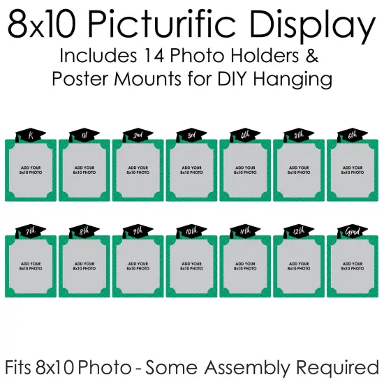 Big Dot of Happiness Green Graduation 8 x 10 inches K-12 School Photo Holder - DIY Party Decor - Picturific Display {6}