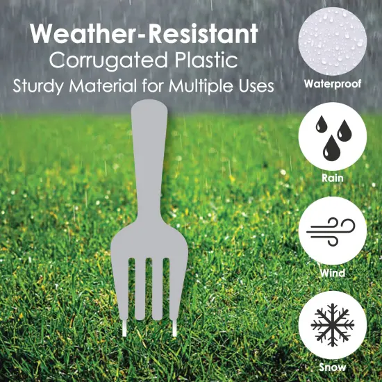 Big Dot of Happiness You've Been Forked - Yard Sign and Outdoor Lawn Decorations - Funny Fork Prank Yard Signs - Set of 8 {4}