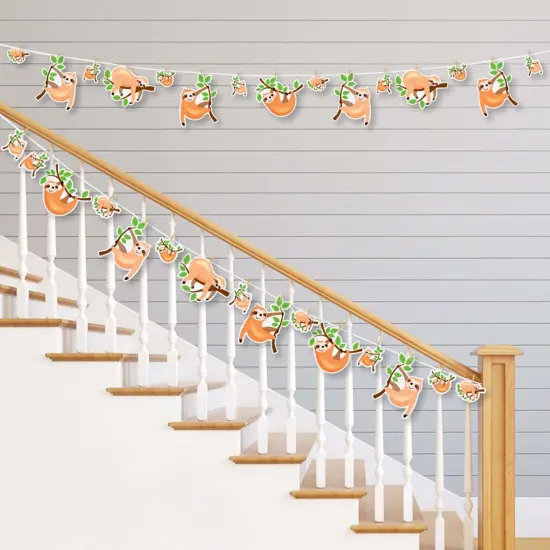 Big Dot of Happiness Let's Hang - Sloth - Baby Shower or Birthday Party DIY Decorations - Clothespin Garland Banner - 44 Pieces {3}