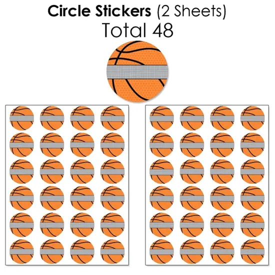 Big Dot of Happiness Nothin' But Net - Basketball - Baby Shower or Birthday Party Candy Favor Sticker Kit - 304 Pieces {7}