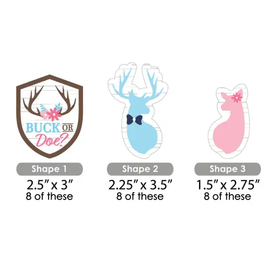 Big Dot of Happiness Buck or Doe - DIY Shaped Hunting Gender Reveal Party Cut-Outs - 24 Count {3}