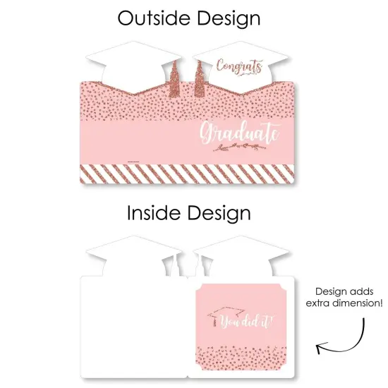 Big Dot of Happiness Rose Gold Grad - Graduation Congratulations Giant Greeting Card - Big Shaped Jumborific Card {7}
