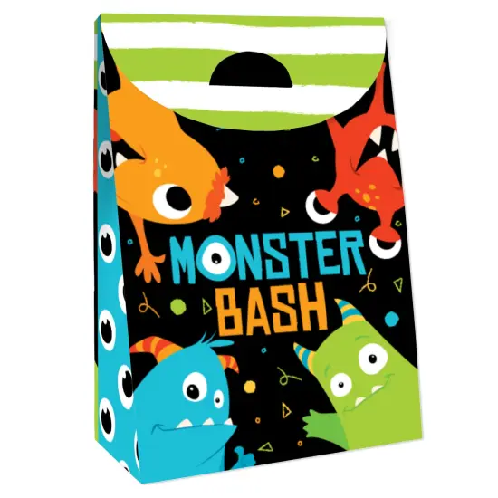 Big Dot of Happiness Monster Bash - Little Monster Birthday or Baby Shower Gift Favor Bags - Party Goodie Boxes - Set of 12 {4}