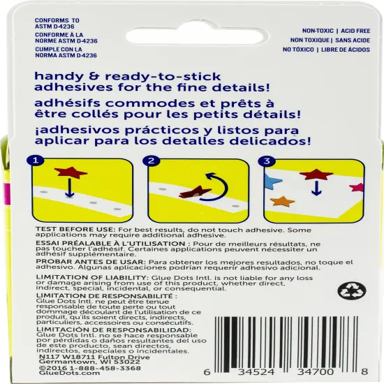 Glue Dots Micro Dots Roll-Clear-.125" 325pcs {2}