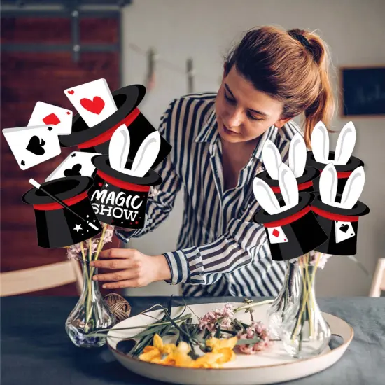 Big Dot of Happiness Ta-Da, Magic Show - Magical Birthday Party Centerpiece Sticks - Showstopper Table Toppers - 35 Pieces {4}