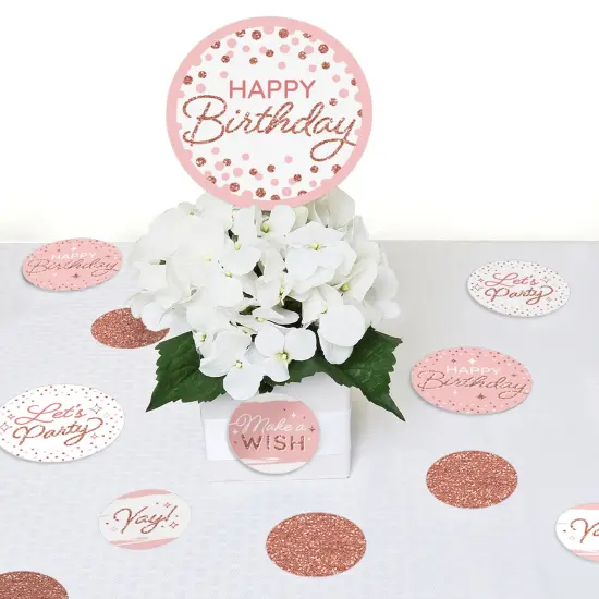 Big Dot of Happiness Pink Rose Gold Birthday - Happy Birthday Party Giant Circle Confetti - Party Decorations - Large Confetti 27 Count {7}