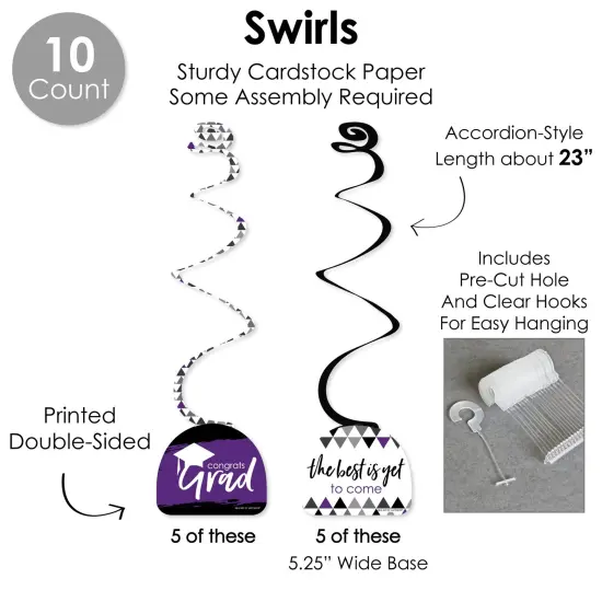 Big Dot of Happiness Purple Grad - Best is Yet to Come - Purple Graduation Party Supplies Decoration Kit - Decor Galore Party Pack - 51 Pieces {6}