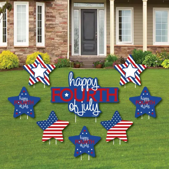 Big Dot of Happiness 4th of July - Yard Sign and Outdoor Lawn Decorations - Independence Day Party Yard Signs - Set of 8 {1}