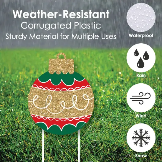 Big Dot of Happiness Ornaments - Outdoor Lawn Sign Decorations with Stakes - Holiday and Christmas Party Yard Display - 3 Pieces {4}