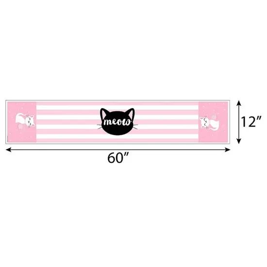 Big Dot of Happiness Purr-fect Kitty Cat - Petite Kitten Meow Baby Shower or Birthday Party Paper Table Runner - 12 x 60 inches {4}