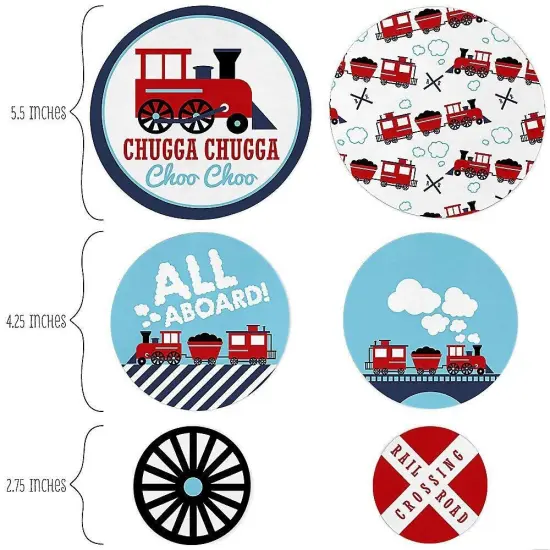 Big Dot of Happiness Railroad Party Crossing - Steam Train Birthday Party or Baby Shower Giant Circle Confetti - Party D&eacute;cor - Large Confetti 27 Count {3}