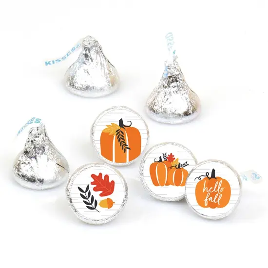 Big Dot of Happiness Fall Pumpkin - Halloween or Thanksgiving Party Round Candy Sticker Favors - Labels Fits Hershey&rsquo;s Kisses (1 sheet of 108) {1}