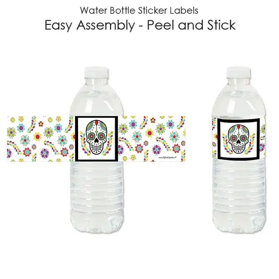 Big Dot of Happiness Day of the Dead - Sugar Skull Party Water Bottle Sticker Labels - Set of 20 {3}