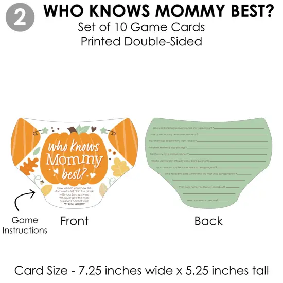 Big Dot of Happiness Little Pumpkin - Baby Shower Games Who Knows Mommy Best, Mommy or Daddy Quiz,&nbsp;What&rsquo;s in Your Purse and Oh Baby - Gamerific Bundle {7}