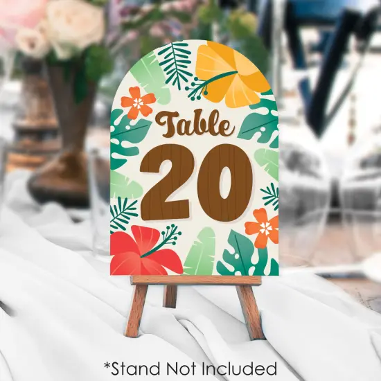 Big Dot of Happiness Tropical Luau - Hawaiian Beach Party Double-Sided 5 x 7 inches Cards - Table Numbers - 1-20 {4}