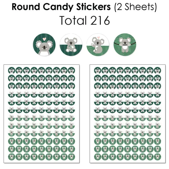 Big Dot of Happiness Koala Cutie - Bear Birthday Party and Baby Shower Candy Favor Sticker Kit - 304 Pieces {6}