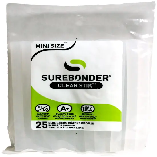 Surebonder All-Purpose Stik Mini Glue Sticks 25/Pkg-.28"X4" {1}