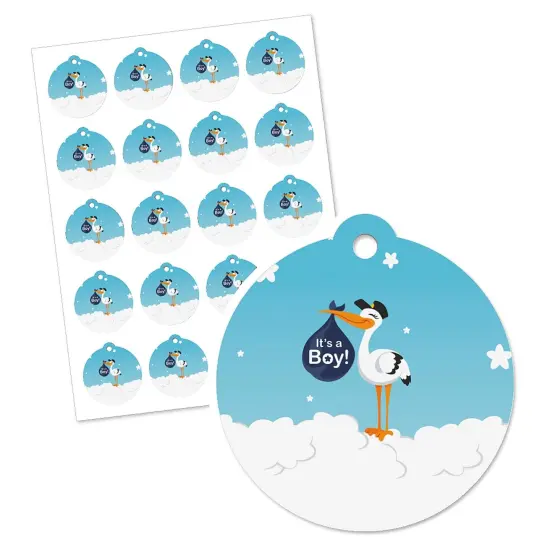 Big Dot of Happiness Boy Special Delivery - Blue It's A Boy Stork Baby Shower Favor Gift Tags (Set of 20) {3}