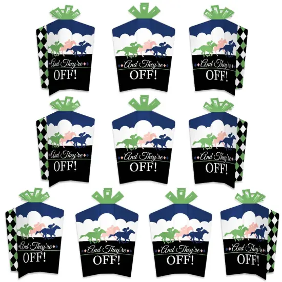 Big Dot of Happiness Kentucky Horse Derby - Table Decorations - Horse Race Party Fold and Flare Centerpieces - 10 Count {1}