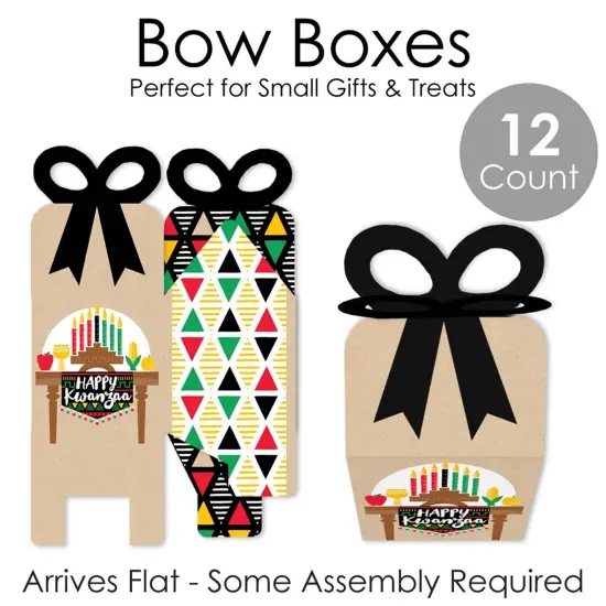 Big Dot of Happiness Happy Kwanzaa - Square Favor Gift Boxes - Bow Boxes - Set of 12 {7}