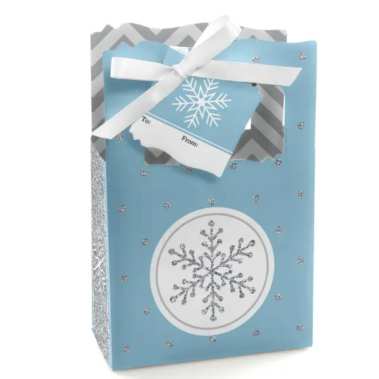 Big Dot of Happiness Winter Wonderland - Snowflake Holiday Party and Winter Wedding Favor Boxes - 12 Count {1}