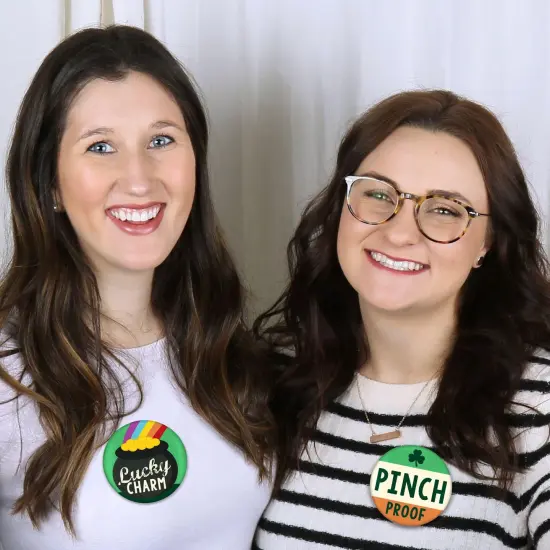 Big Dot of Happiness St. Patrick's Day - 3 inch Saint Paddy's Day Party Badge - Pinback Buttons - Set of 8 {6}