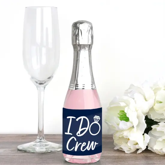 Big Dot of Happiness Navy Blue Elegantly Simple - Mini Wine & Champagne Bottle Label Stickers - Wedding or Bridal Shower Guest Party Favor Gift 16 Ct {3}