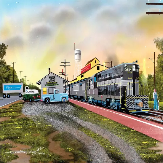 Sunsout Brownsburg Depot 1000 pc Jigsaw Puzzle 21307 {1}