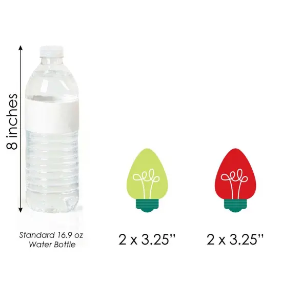 Big Dot of Happiness Christmas Light Bulbs - DIY Shaped Holiday Party Cut-Outs - 24 Count {6}