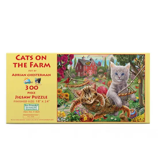 Sunsout Cats on the Farm 300 pc Jigsaw Puzzle 51820 {4}