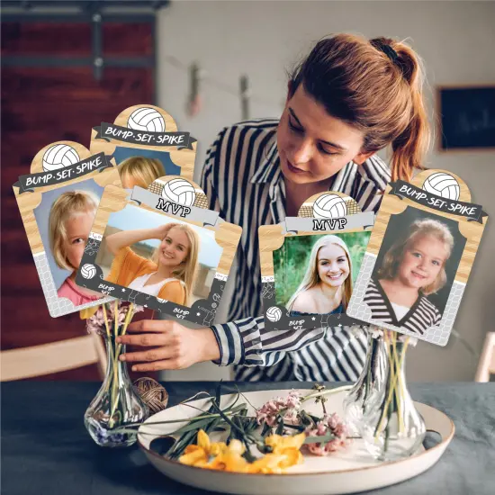 Big Dot of Happiness Bump, Set, Spike - Volleyball - Baby Shower or Birthday Party Picture Centerpiece Sticks - Photo Table Toppers - 15 Pieces {3}