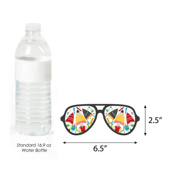 Big Dot of Happiness School Gnomes Glasses - Paper Card Stock Teacher and Classroom Decorations Photo Booth Props Kit - 10 Count {6}