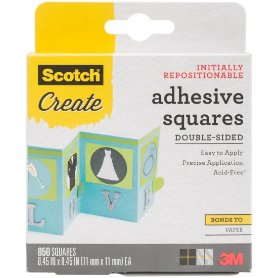 Scotch Adhesive Squares Double-Sided 850/Pkg-.45"X.45" {1}
