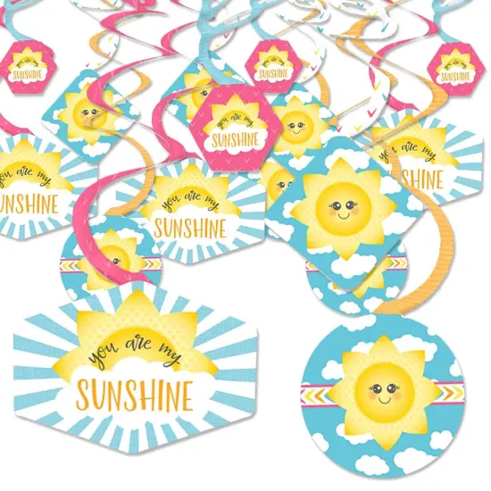Big Dot of Happiness You Are My Sunshine - Baby Shower or Birthday Party Hanging Decor - Party Decoration Swirls - Set of 40 {1}