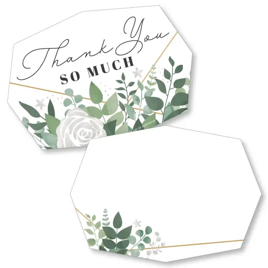 Big Dot of Happiness Boho Botanical - Shaped Thank You Cards - Greenery Party Thank You Note Cards with Envelopes - Set of 12 {1}