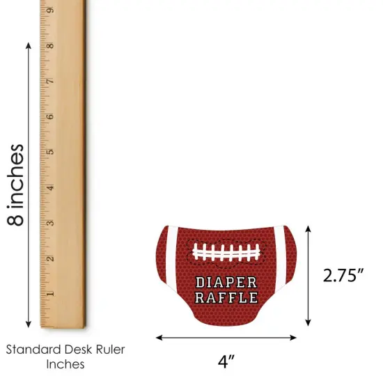 Big Dot of Happiness End Zone - Football - Diaper Shaped Raffle Ticket Inserts - Baby Shower Activities - Diaper Raffle Game - Set of 24 {4}