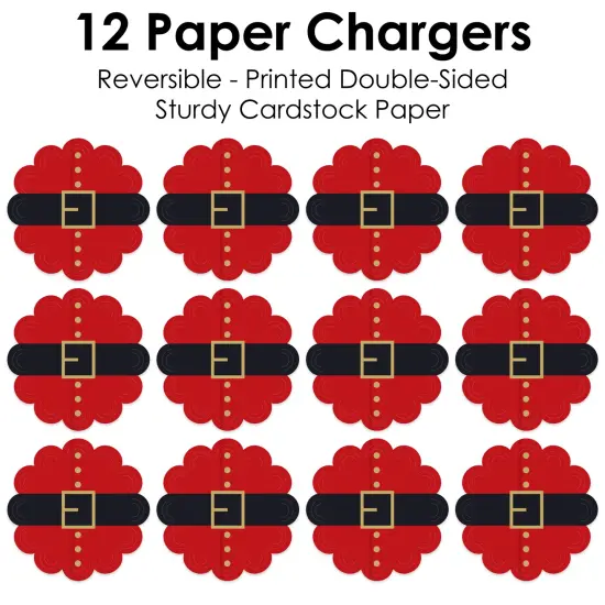 Big Dot of Happiness Jolly Santa Claus - Christmas Party Round Table Decorations - Paper Chargers - Place Setting For 12 {7}