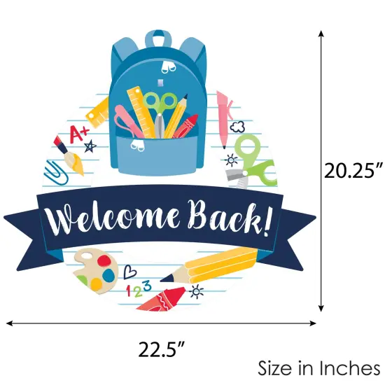 Big Dot of Happiness Back to School - Outdoor First Day of School Classroom Decor - Front Door Wreath {7}