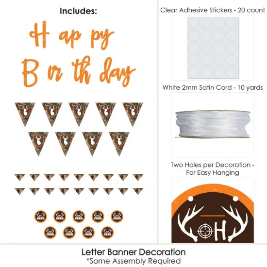 Big Dot of Happiness Gone Hunting - Deer Hunting Camo Birthday Party Letter Banner Decoration - 36 Banner Cutouts and Happy Birthday Banner Letters {6}