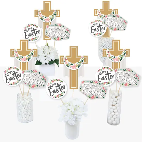 Big Dot of Happiness Religious Easter - Christian Holiday Party Centerpiece Sticks - Table Toppers - Set of 15 {3}