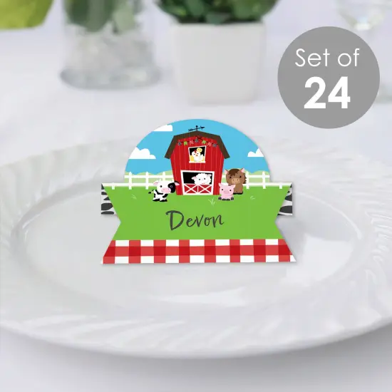 Big Dot of Happiness Farm Animals - Barnyard Baby Shower or Birthday Party Tent Buffet Card - Table Setting Name Place Cards - Set of 24 {3}
