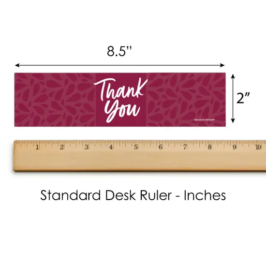 Big Dot of Happiness Burgundy Elegantly Simple - Guest Party Favors Water Bottle Sticker Labels - Set of 20 {6}