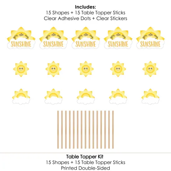 Big Dot of Happiness You are My Sunshine - Baby Shower or Birthday Party Centerpiece Sticks - Table Toppers - Set of 15 {7}