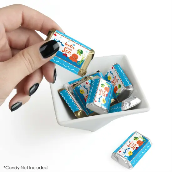 Big Dot of Happiness Under the Sea Critters - Mini Candy Bar Wrapper Stickers - Baby Shower or Birthday Party Small Favors - 40 Count {3}